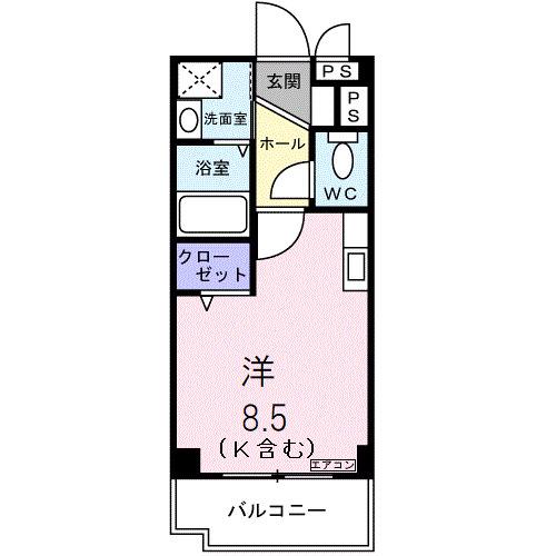 シティサイト西町(ワンルーム/4階)の間取り写真