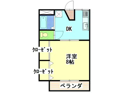 リベール・M(1K/2階)の間取り写真