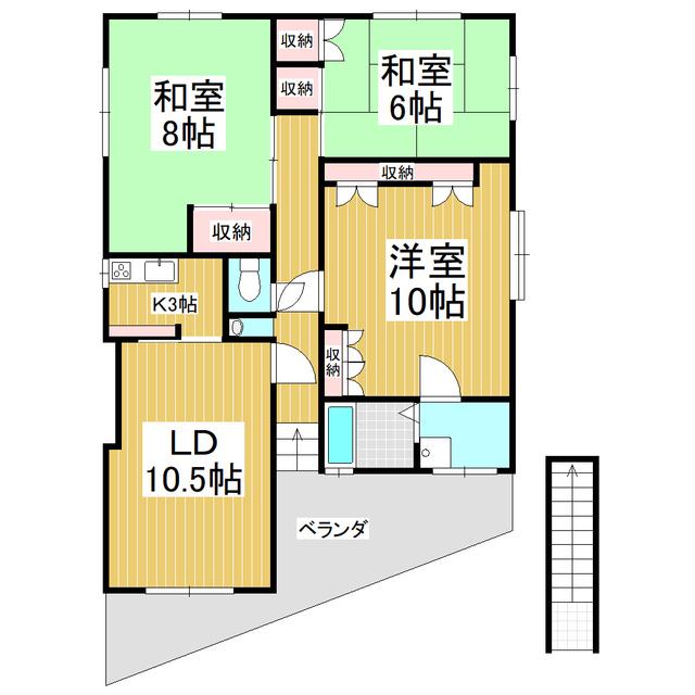 あがたの森(3LDK/3階)の間取り写真