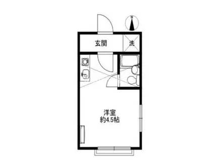 上沢ハイツ(ワンルーム/2階)の間取り写真