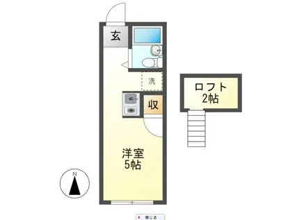 HILLS創聖(ワンルーム/2階)の間取り写真