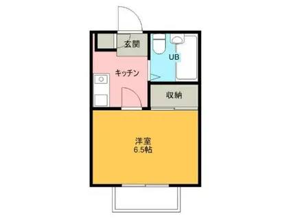 ファロス(1K/2階)の間取り写真