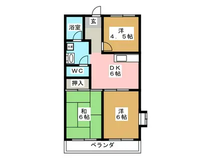 ハウゼ永勝(3DK/2階)の間取り写真