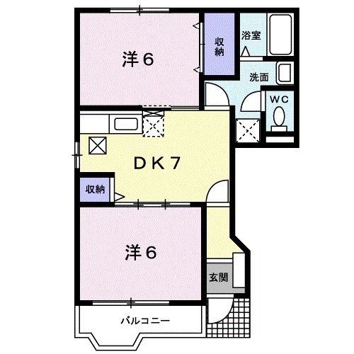 クレストール新栄(2DK/1階)の間取り写真