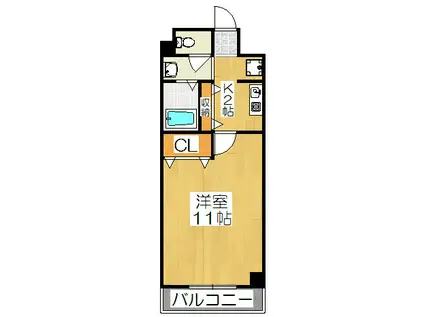 メゾン・ド・ブランシェ(1K/8階)の間取り写真