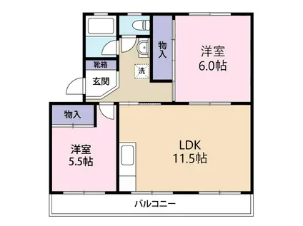 レジデンスBISYO(2LDK/3階)の間取り写真