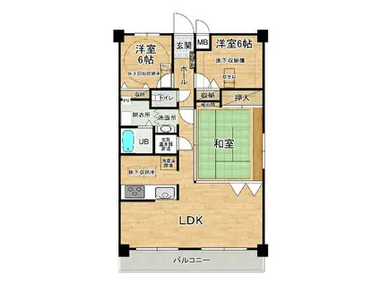 ルネス柳橋(3LDK/4階)の間取り写真