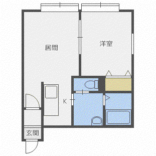 コーポLUNA文京台(1LDK/2階)の間取り写真