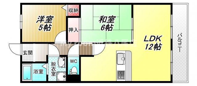 サニーコート浅井(2LDK/1階)の間取り写真