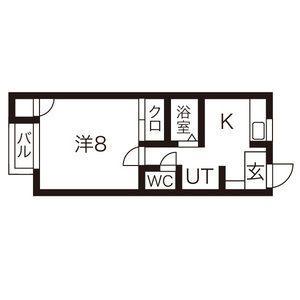 ネオ・メープル高松(1K/1階)の間取り写真