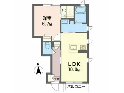 サニーヒルズ(1LDK/1階)の間取り写真