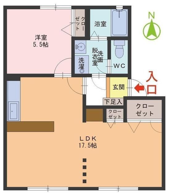 スプラウトハイツ(1LDK/1階)の間取り写真