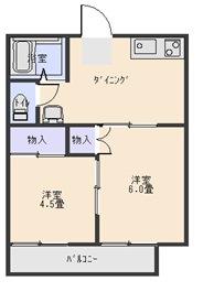 堀内第2コーポ(2K/1階)の間取り写真