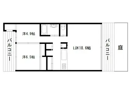 ステラ御幸町(1SLDK/3階)の間取り写真