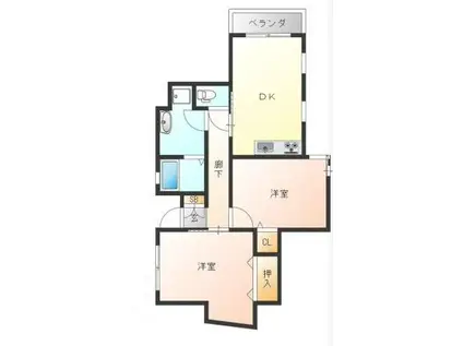 アビテ羽衣(2LDK/2階)の間取り写真