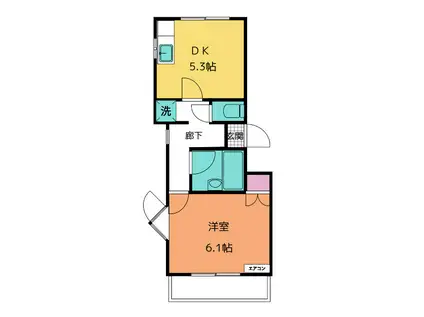 ガーデンヒル千葉寺(1DK/3階)の間取り写真