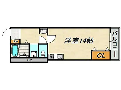 メゾンALL-IN(ワンルーム/3階)の間取り写真