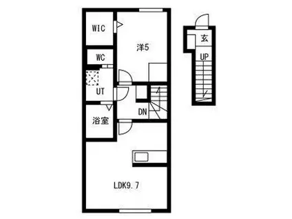 SORTE(1LDK/2階)の間取り写真