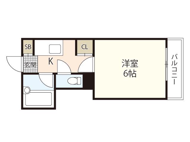 エステート古江新町(1K/4階)の間取り写真