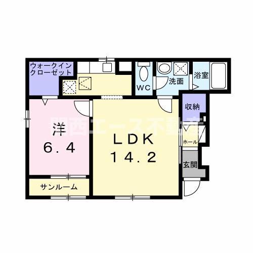 フロリア(1LDK/1階)の間取り写真