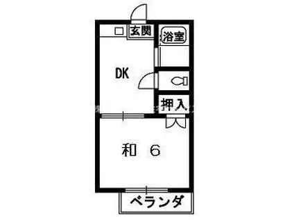 サンハイツ北島(1DK/2階)の間取り写真