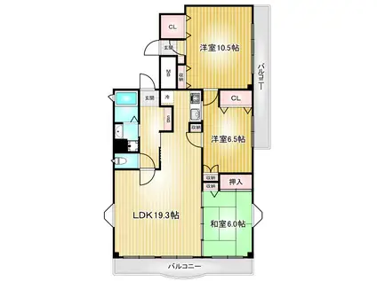 ナビシティ大須II(3LDK/14階)の間取り写真
