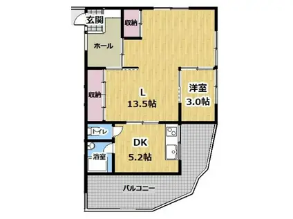 YOSHIHARAハイツ(1LDK/1階)の間取り写真