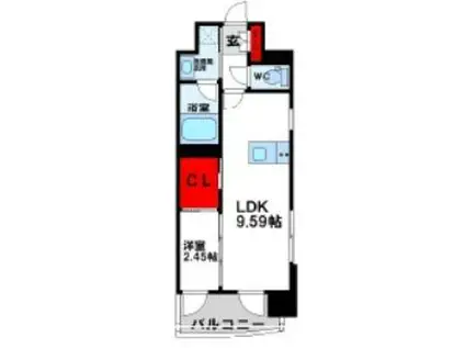 プレジデンス ざ 三萩野(1LDK/14階)の間取り写真