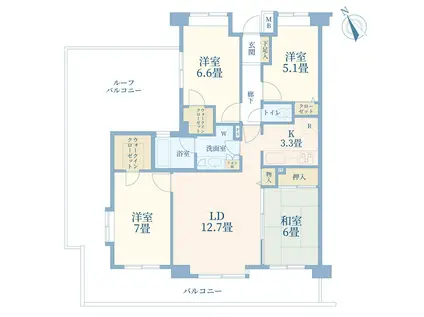 コンファーレ戸田公園(4LDK/5階)の間取り写真