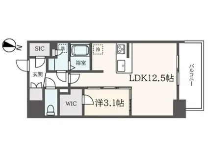ルネサンスコート錦糸町II(1LDK/12階)の間取り写真