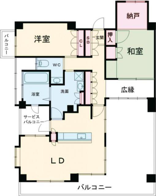 FORYOU湊川公園(2LDK/7階)の間取り写真