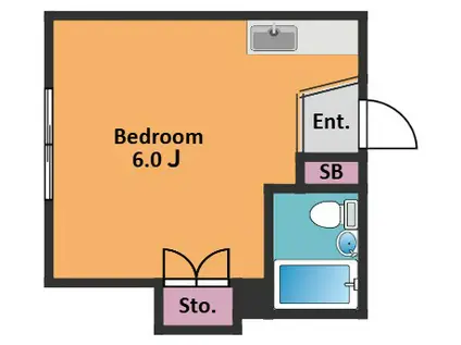 メゾンいるぎ(ワンルーム/1階)の間取り写真