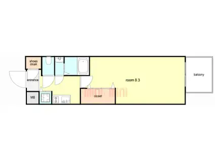 アドバンス三宮パルマ(1K/11階)の間取り写真