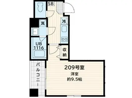 サンフィールド西荻窪(1K/2階)の間取り写真