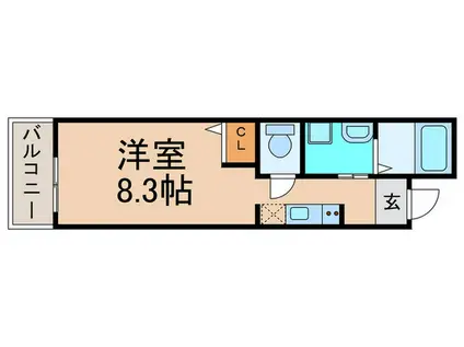中京区橋東詰町M(ワンルーム/5階)の間取り写真