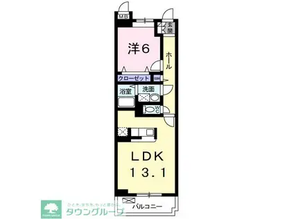 ジェルメB(1LDK/3階)の間取り写真