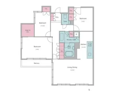 レジディア上目黒 4階(3LDK/3階)の間取り写真