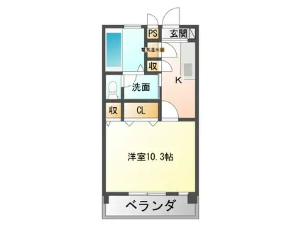 アビリティ上町壱番館(1K/5階)の間取り写真