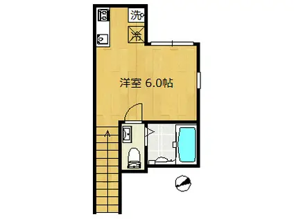 ALLEY HOUSE(ワンルーム/2階)の間取り写真