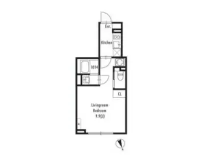 グランパセオ市谷仲之町(ワンルーム/3階)の間取り写真