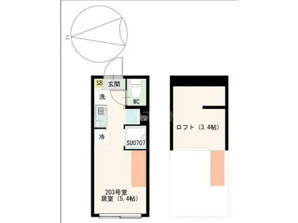 SLSG荒川町屋(ワンルーム/2階)の間取り写真