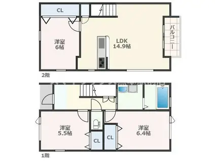 グランシティ画図(3LDK/1階)の間取り写真