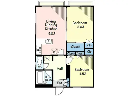 メゾン白金(2LDK/2階)の間取り写真