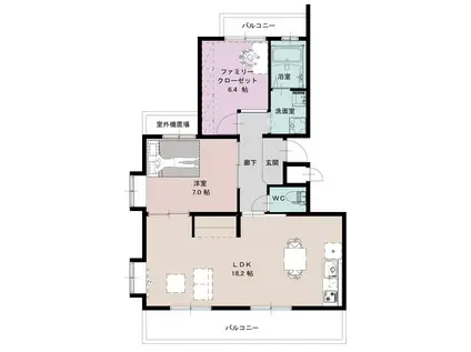 醍醐東市営13棟(1SLDK/4階)の間取り写真