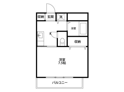 グランティ新潟(1K/6階)の間取り写真