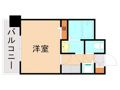 ロマネスク下到津(1K/8階)の間取り写真