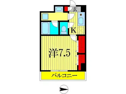 LOTUS GARDEN HOSAKA(1K/5階)の間取り写真