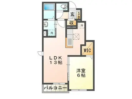 フローラ I(1LDK/1階)の間取り写真
