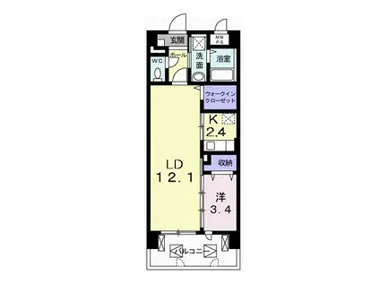 SOL LEVANTE 国府(1LDK/4階)の間取り写真