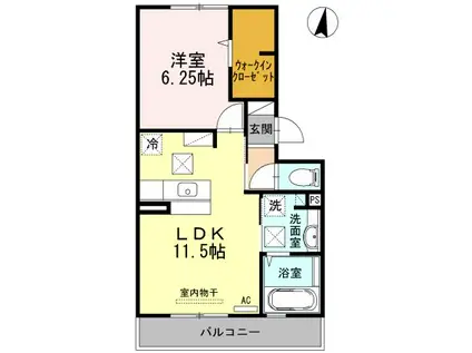 オッツセンチュリー(1LDK/1階)の間取り写真
